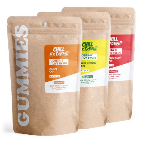 Delta 8 Live Resin Gummies Bundle - 50mg - Chill Extreme - Thumbnail 1
