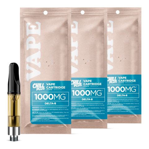 Delta-8 THC Cartridges 3 Pack Bundle - 900mg - Chill Plus - Thumbnail 1