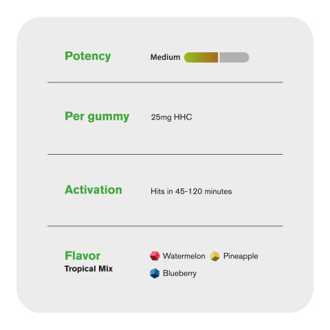HHC Cube Gummies - 25mg - Tropical Mix - Artisan - Thumbnail 5