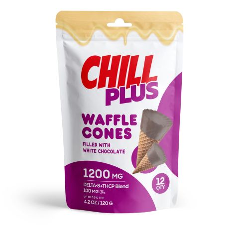 D8, THCP Waffle Cones - 100mg - White Chocolate - Chill Plus - Thumbnail 1