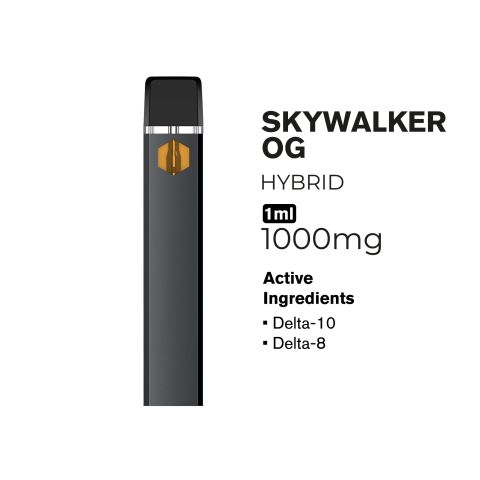 D10, D8 Vape Pen - 1000mg - Skywalker OG - Hybrid - 1ml - Hyper - Thumbnail 2