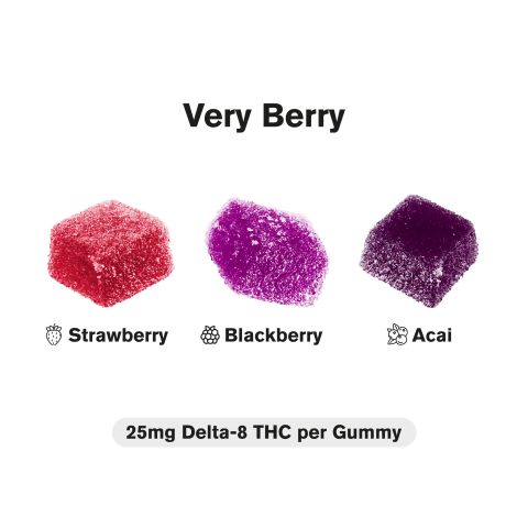 Delta 8 Gummies - 25mg - Very Berry - 10X - Thumbnail 4