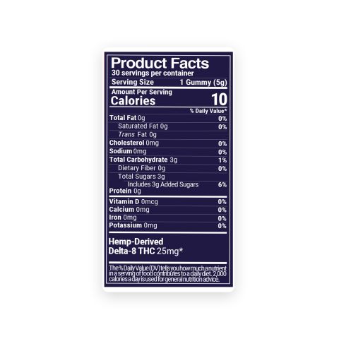 Delta 8 Gummies - 25mg - Very Berry - 10X - Thumbnail 9