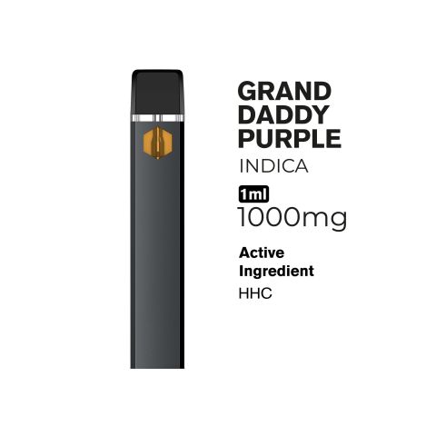HHC Vape Pen - 1000mg - Granddaddy Purple - Indica - 1ml - Artisan - Thumbnail 4