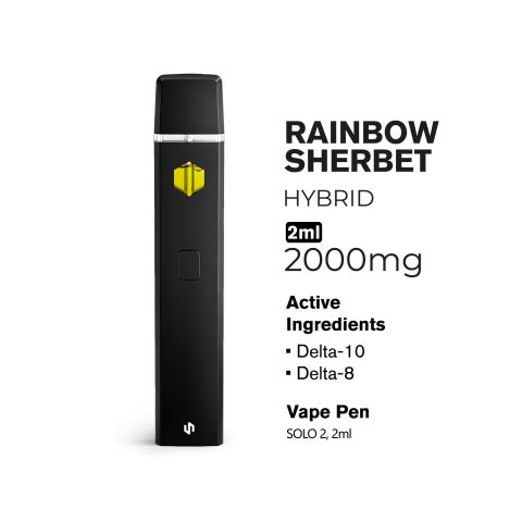 D10, D8 Vape Pen - 2000mg - Rainbow Sherbet - Hybrid - 2ml - Hyper - Thumbnail 3
