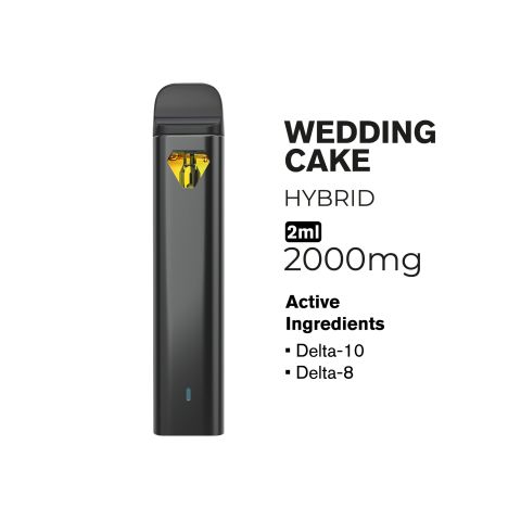D10, D8 Vape Pen - 2000mg - Wedding Cake - Hybrid - 2ml - Hyper - Thumbnail 2
