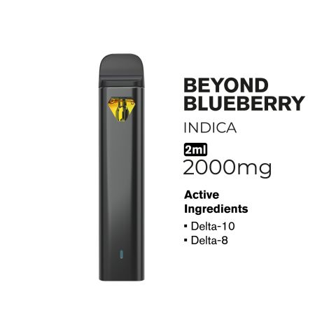 D10, D8 Vape Pen - 2000mg - Beyond Blueberry - Indica - 2ml - Hyper - Thumbnail 4