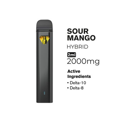 D10, D8 Vape Pen - 2000mg - Sour Mango - Hybrid - 2ml - Hyper - Thumbnail 2