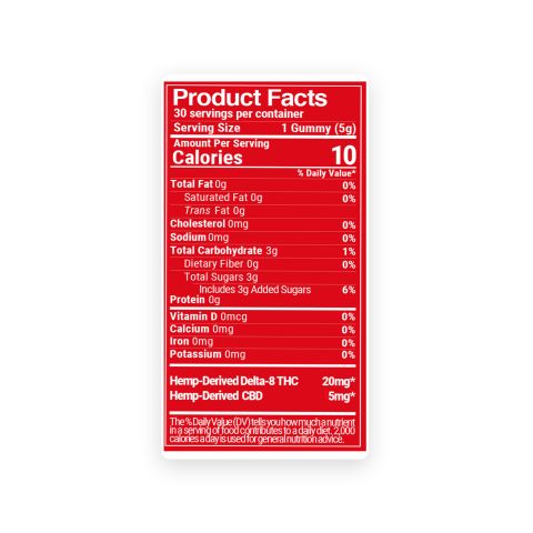 CBD, D8 Gummies - 25mg - Fruity Mix - 10X - Thumbnail 9