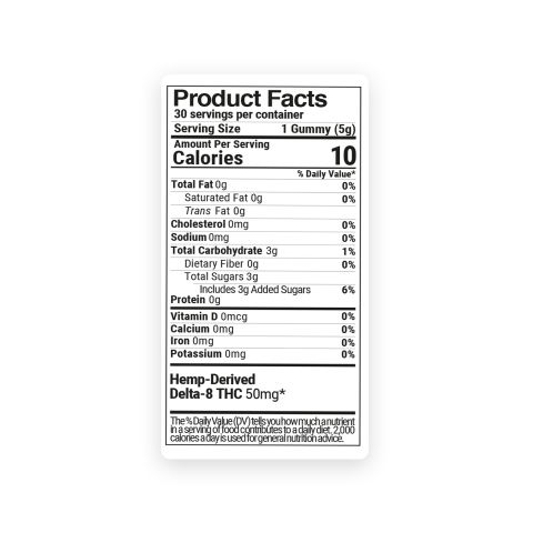 Delta 8 Gummies - 50mg - Tropical Mix - 10X - Thumbnail 9