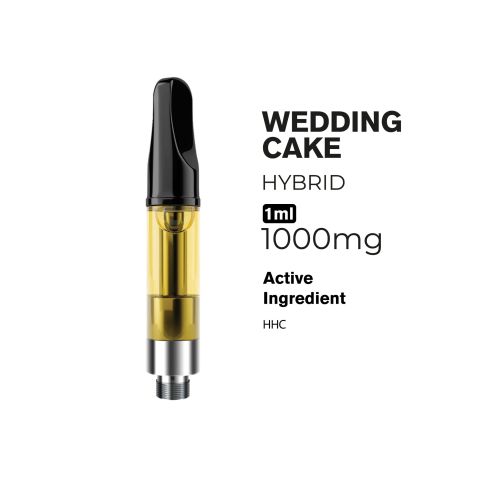 HHC Vape Cart - 1000mg - Wedding Cake - Hybrid - 1ml - Fresh - Thumbnail 2