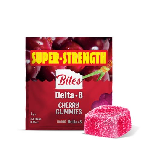 Delta 8 THC Gummy - 50mg - Cherry - Bites - Thumbnail 1