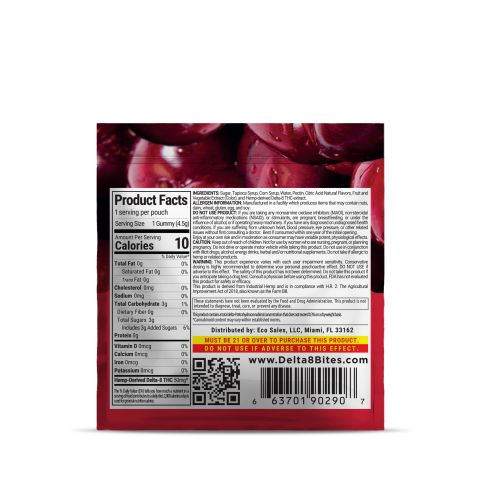 Delta 8 THC Gummy - 50mg - Cherry - Bites - Thumbnail 3