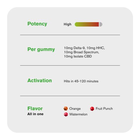 All in One Blend - 40mg - 4 Cannabinoid Gummies - Chill Extreme - Thumbnail 5
