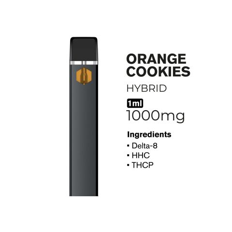 THCP, D8, HHC Vape Pen - 1000mg - Orange Cookies - Hybrid - 1ml - Fresh - Thumbnail 4