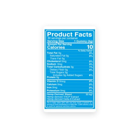 THCP, D8 Gummies - 50mg - Tropical - Fresh - Thumbnail 8