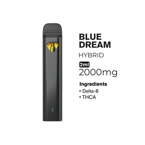 THCA, D8 Vape Pen - 2000mg - Blue Dream - Hybird - 2ml - Fresh - Thumbnail 2