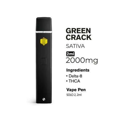 THCA, D8 Vape Pen - 2000mg - Green Crack - Sativa - 2ml - Fresh - Thumbnail 3