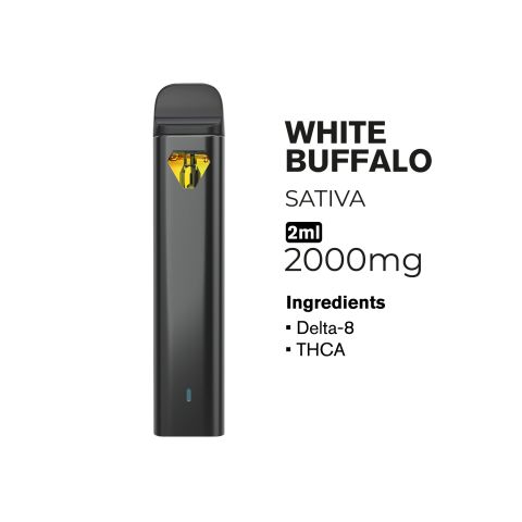 THCA, D8 Vape Pen - 2000mg - White Buffalo - Sativa - 2ml - Fresh - Thumbnail 2