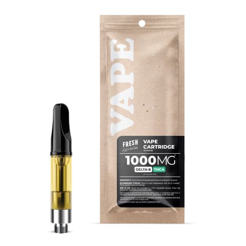 THCA, D8 Vape Cart - 1000mg - Strawberry Cough - Sativa - 1ml - Fresh - Thumbnail 1