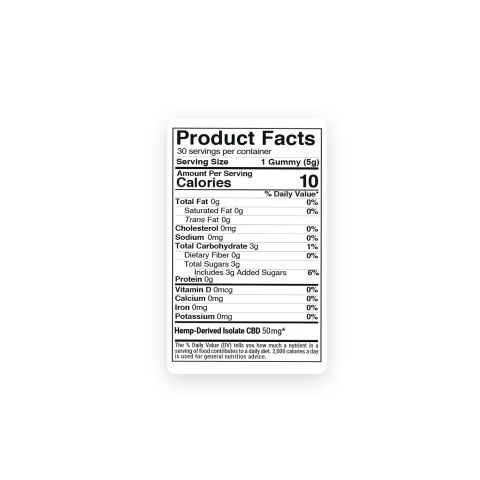 CBD Isolate Gummies - 50mg - Fruity Mix - Chill - Thumbnail 9