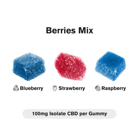 CBD Isolate Gummies - 100mg - Berries Mix - Chill - Thumbnail 4