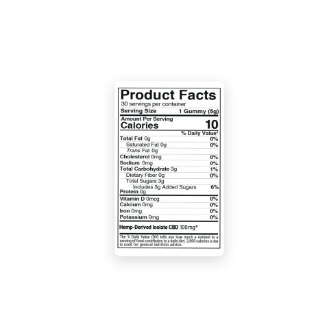 CBD Isolate Gummies - 100mg - Chill - Thumbnail 9