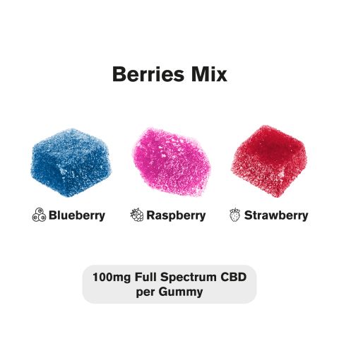 Full Spectrum CBD Gummies - 100mg - Berries Mix - Chill - Thumbnail 4