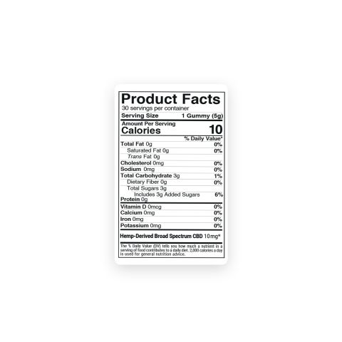 Broad Spectrum CBD Gummies - 10mg - Tropical Mix - Chill - Thumbnail 9