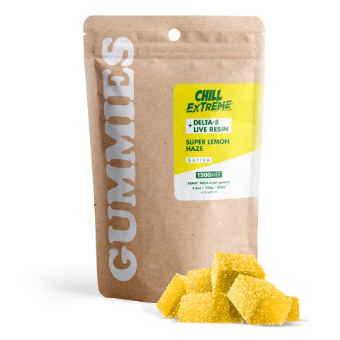 Delta 8 + Live Resin Gummies - 50mg - Super Lemon Haze - Sativa - Thumbnail 2