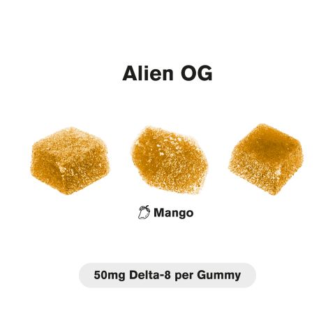 Delta 8 + Live Resin Gummies - 50mg - Alien OG - Hybrid - Thumbnail 4