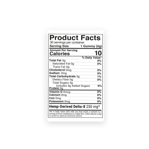 Delta 8 + Live Resin Gummies - 250mg - GG4 - Hybrid - Thumbnail 9