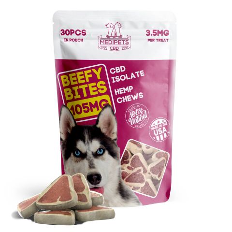 Beefy Bites - CBD Pet Treats For Dogs - 105mg - MediPets - Thumbnail 1