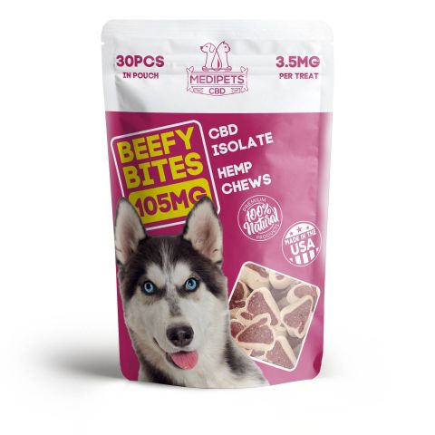 Beefy Bites - CBD Pet Treats For Dogs - 105mg - MediPets - Thumbnail 2