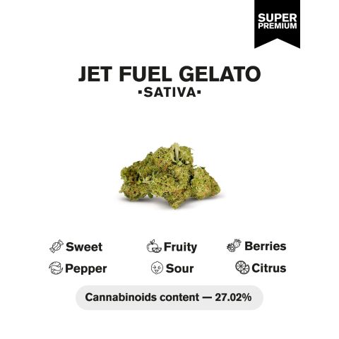 Jet Fuel Gelato Flower - Sativa - THCA - Thumbnail 4
