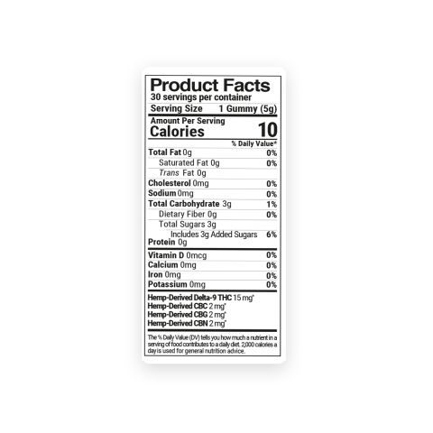 Instant Feeling Nano Gummies - D9, CBC, CBN, CBG Nano - 21mg - Sweet and Sour - D9 THC - Thumbnail 9