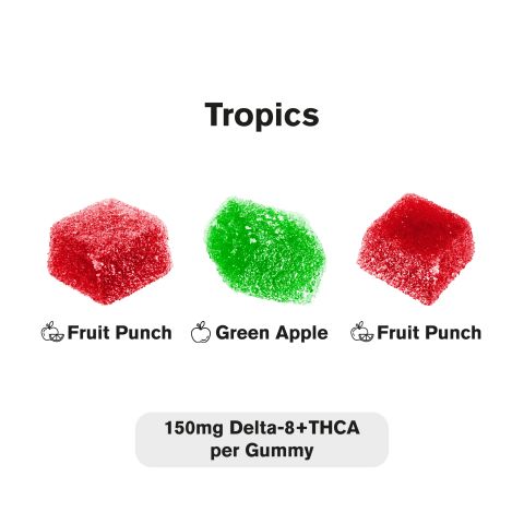 THCA, D8 Gummies - 150mg - Tropics - Fresh - Thumbnail 4