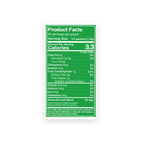 THCA, D8 Gummies - 150mg - Tropics - Fresh - Thumbnail 9