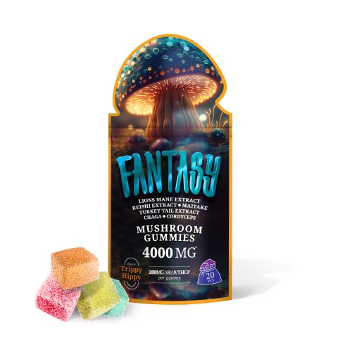 D8, D9, THCP, Mushroom Blend Gummies - 200mg - Trippy Hippy - Fantasy - Thumbnail 2