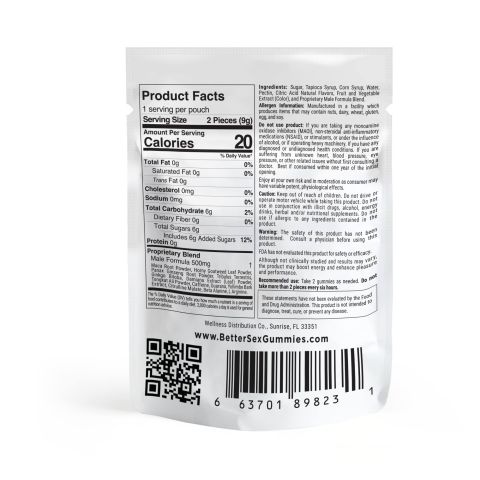 Male Enhancement Gummy Pouch - 250mg - Raspberry - Better Sex - Thumbnail 4