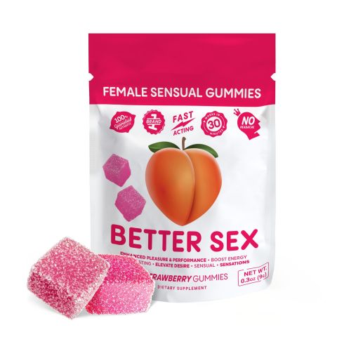 Female Sensual Gummy Pouch - Hemp-Derived Cannabinoids - 250mg - Strawberry - Better Sex - Thumbnail 1