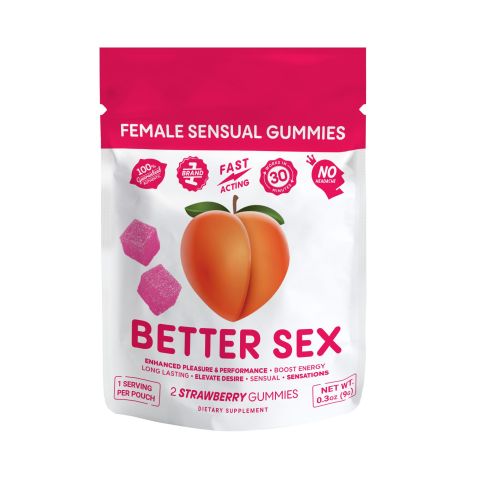 Female Sensual Gummy Pouch - Hemp-Derived Cannabinoids - 250mg - Strawberry - Better Sex - Thumbnail 2