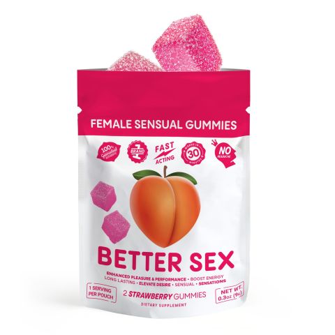 Female Sensual Gummy Pouch - Hemp-Derived Cannabinoids - 250mg - Strawberry - Better Sex - Thumbnail 3