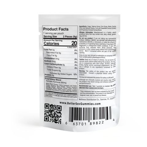 Female Sensual Gummy Pouch - Hemp-Derived Cannabinoids - 250mg - Strawberry - Better Sex - Thumbnail 4