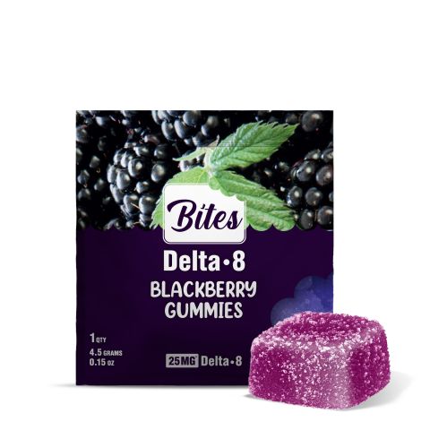 Delta 8 Gummies - 25mg - Blackberry - Bites - Thumbnail 1