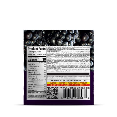Delta 8 Gummies - 25mg - Blackberry - Bites - Thumbnail 3