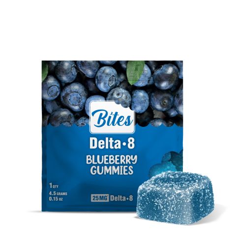 Delta 8 Gummies - 25mg - Blueberry - Bites - Thumbnail 1