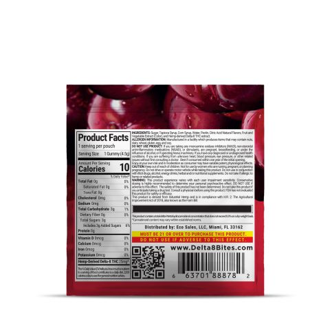 Delta 8 Gummies - 25mg - Cherry - Bites - Thumbnail 3