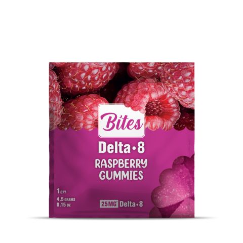 Delta 8 Gummies - 25mg - Raspberry - Bites - Thumbnail 2