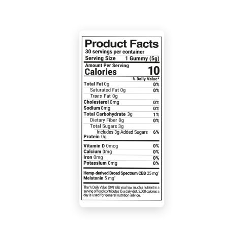 Broad Spectrum CBD & Melatonin Gummies - 30mg - Fresh - Thumbnail 10